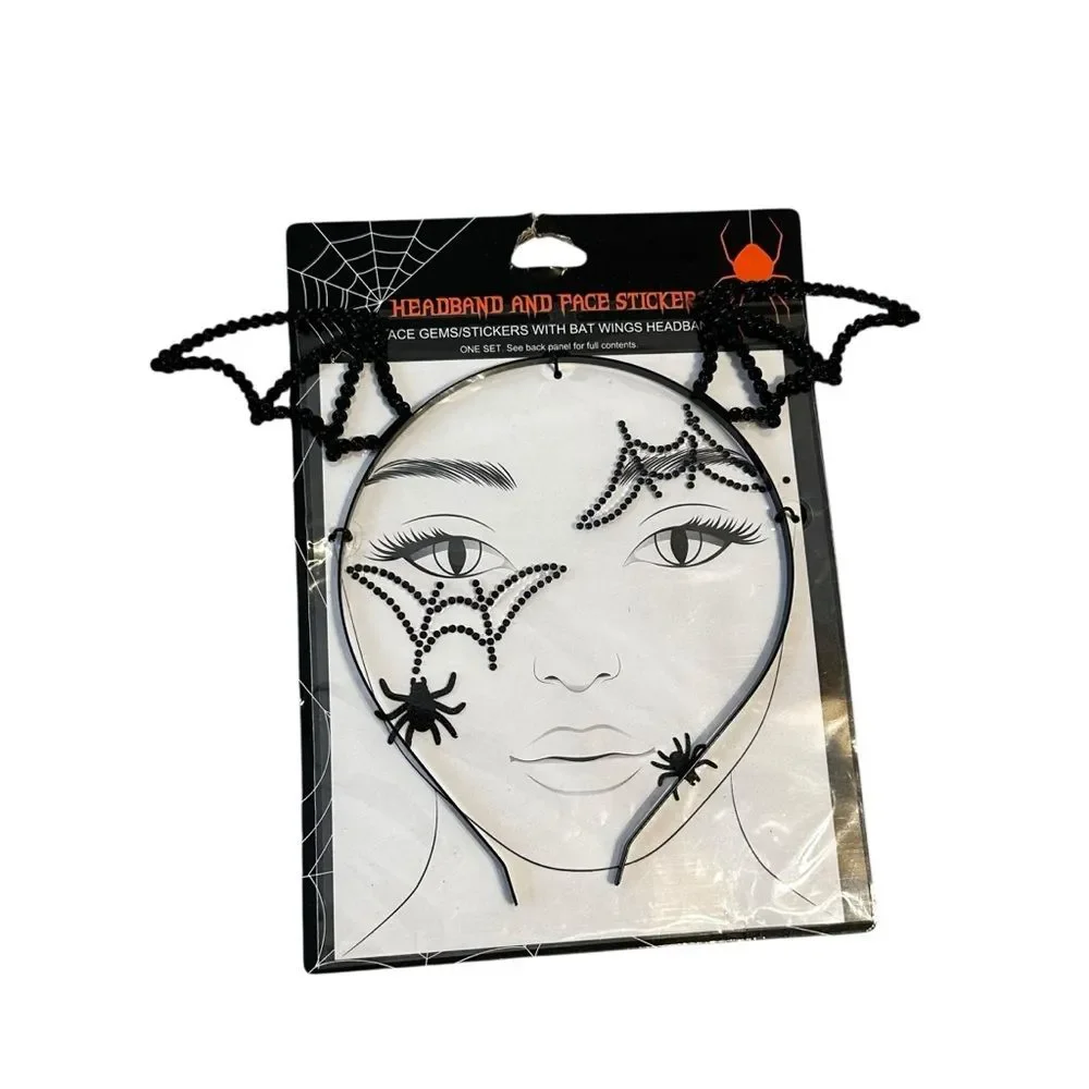Halloween Spooky Bat and Cobwebs Headband Set